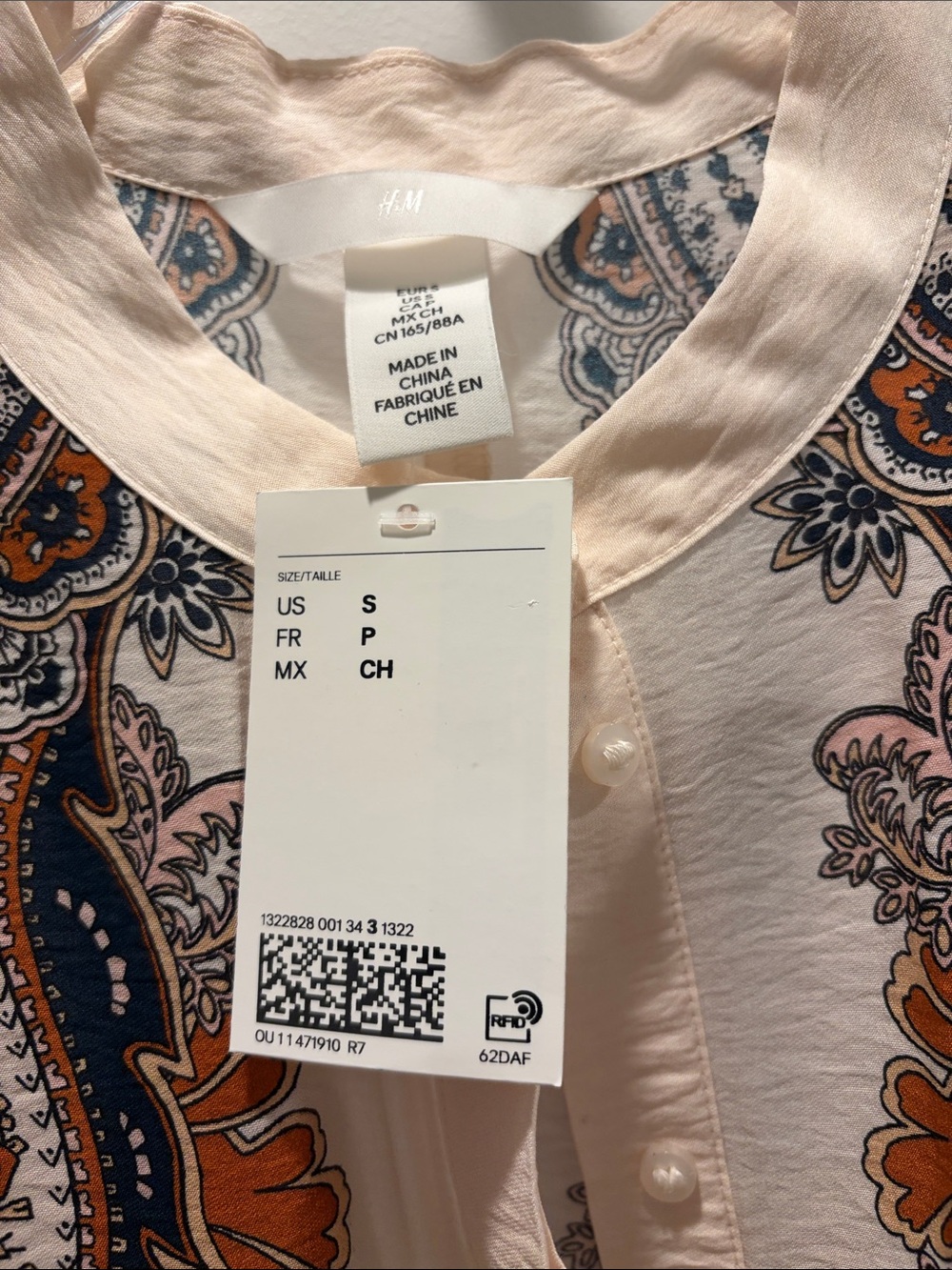 H&M Navy and Cream Paisley Tiered Maxi Dress NWT - Picture 8 of 8